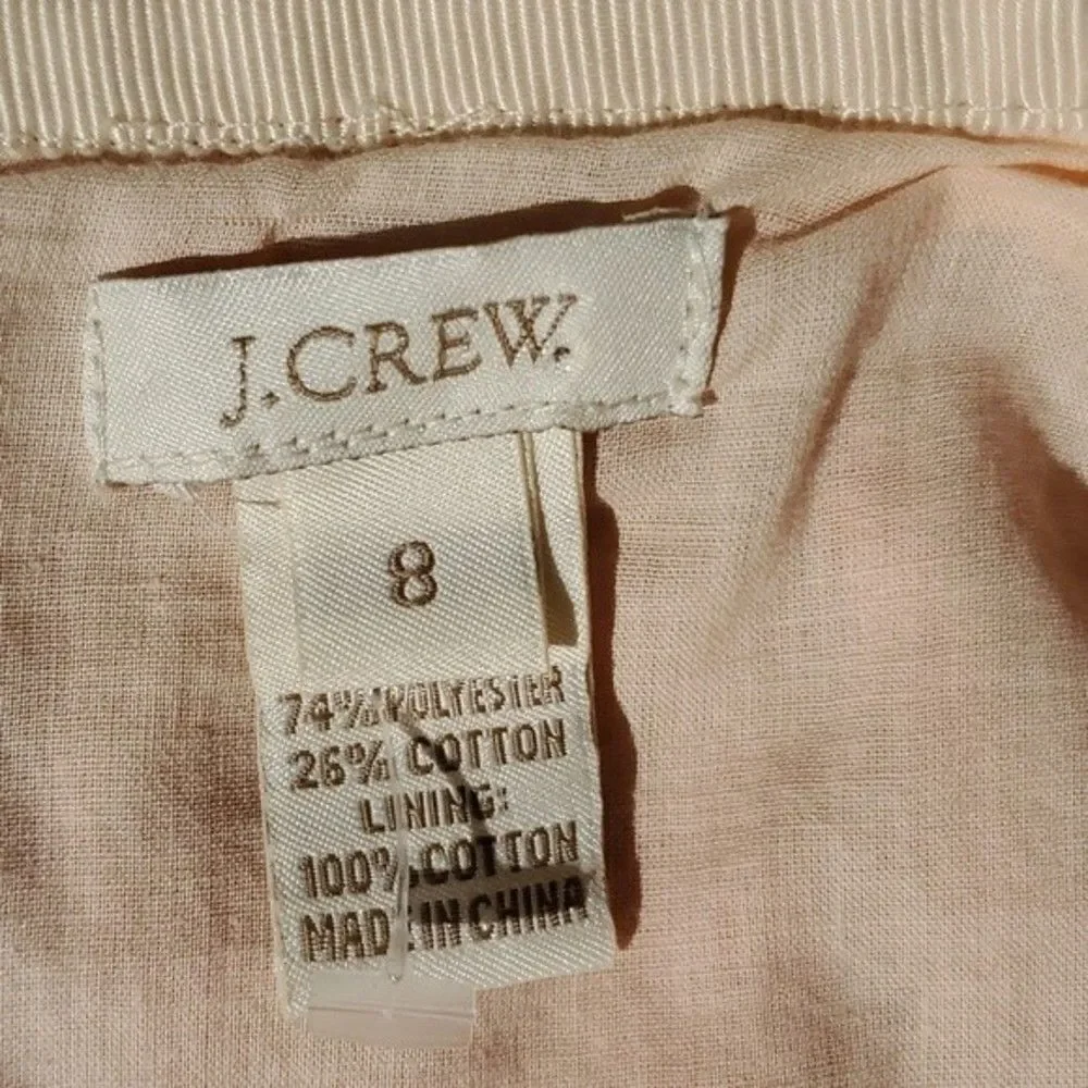 J. CREW ORANGE CREAM IKAT CRINKLE GATHERED SKIRT SIZE 8 FALL SPRING